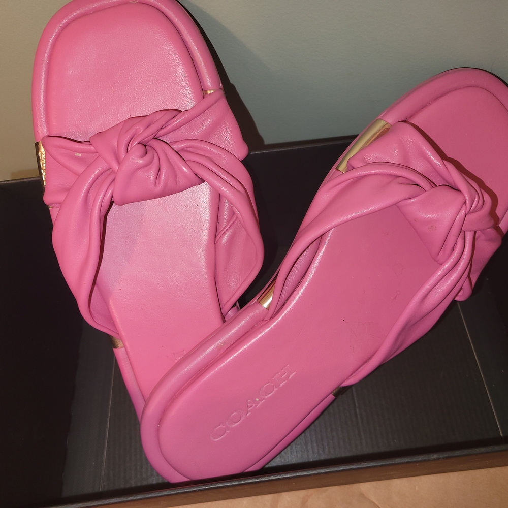 Coach Pink Minimalist Sandals
